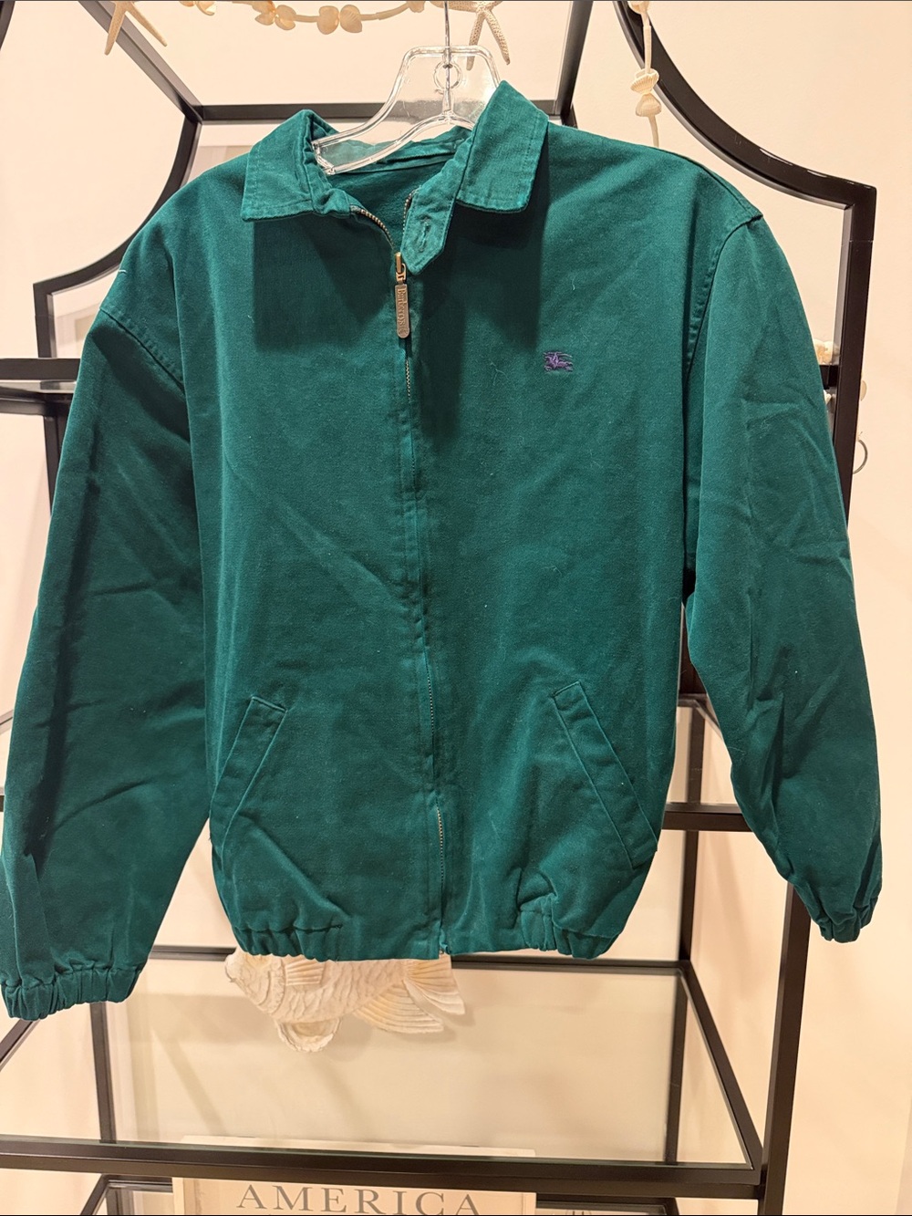 Burberrys Kids Teal Green Zip-Front Jacket- Not Burberry